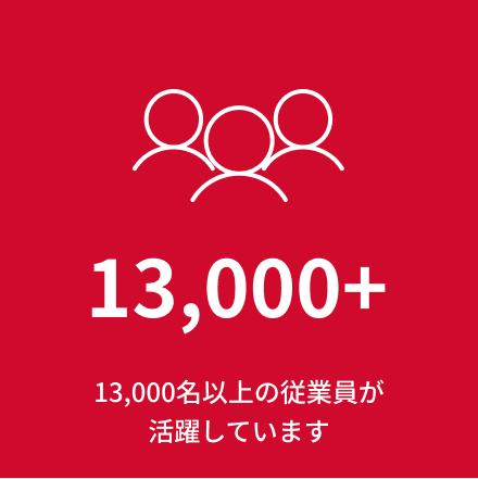 14,000+ 14,000名以上の従業員が活躍しています